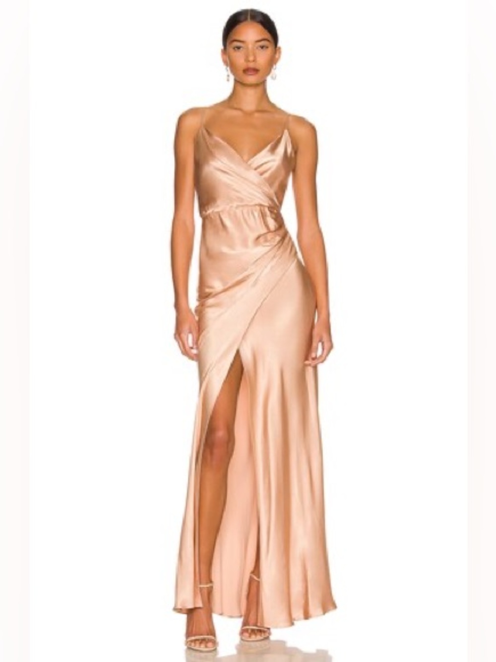 NWT Shona Joy La Lune Cross Draped Maxi Dress in Desert Rose Womens Size 2
